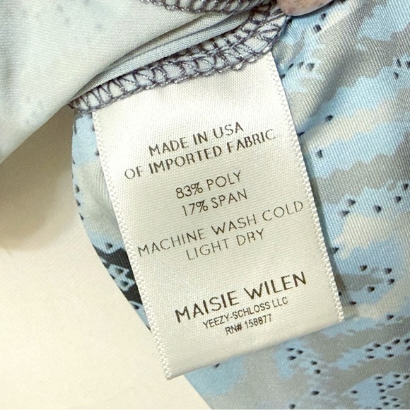 MAISIE WILEN BLUE GRAY WHITE BRAIN PRINT BODY SHOP LONG SLEEVE T-SHIRT TOP - Picture 7 of 10